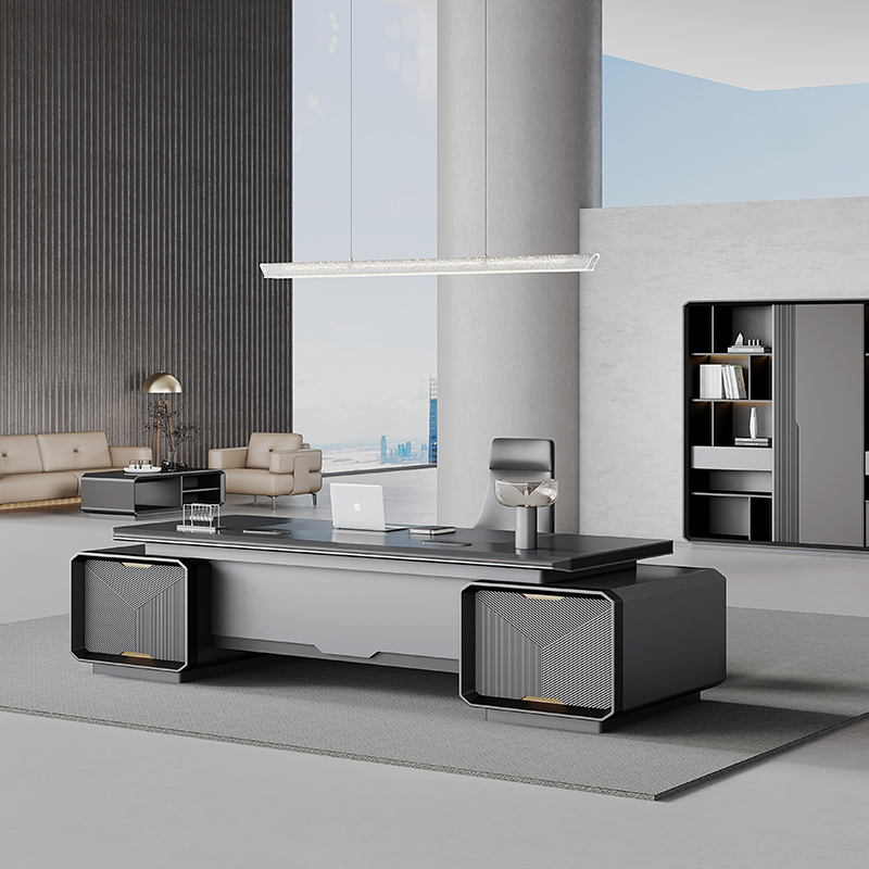 Office Tech Furniture - Nowoczesny Luksusowy Drewniany Biurko Stacja Pracy