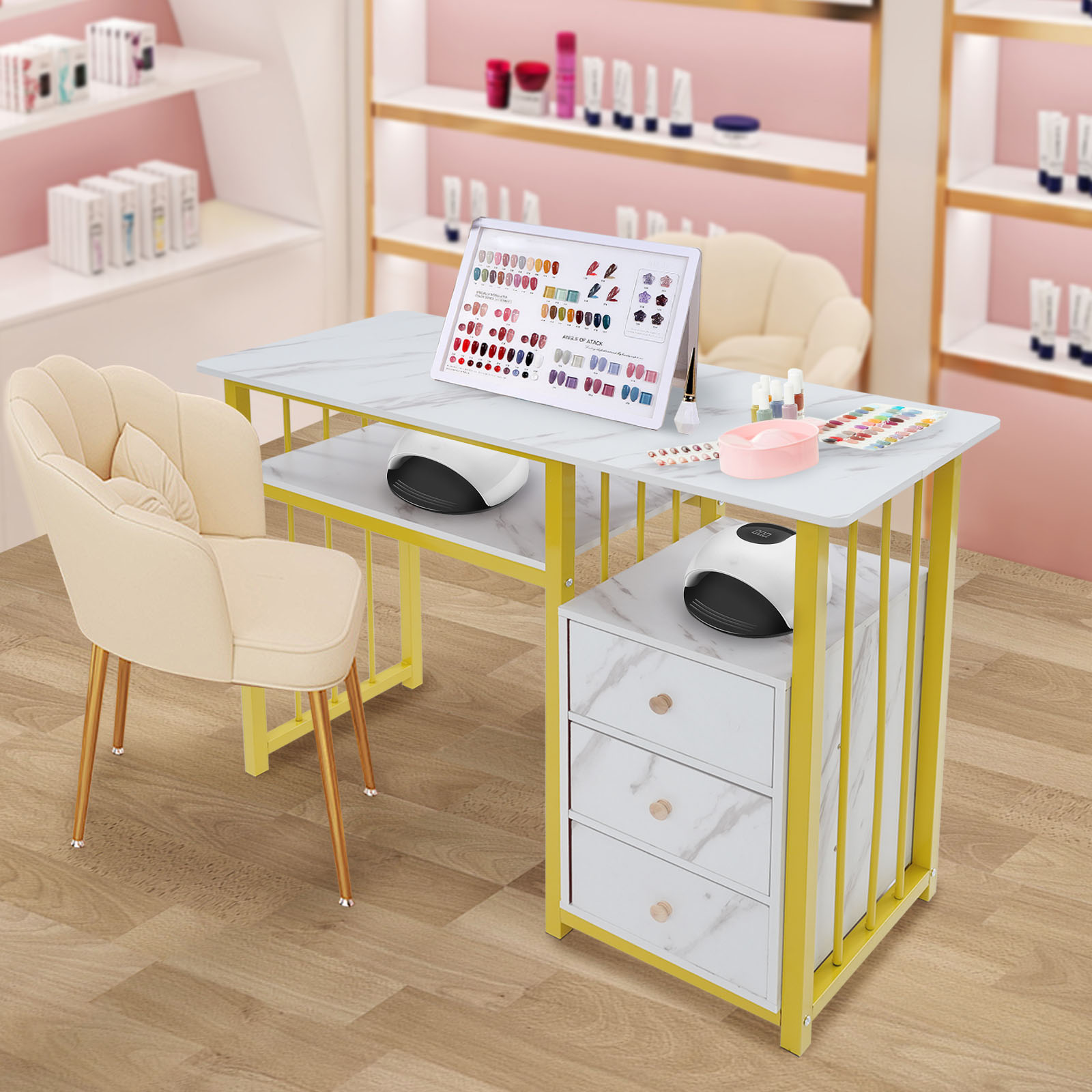 Stół do manicure w kolorze zło – Office Tech Furniture recenzja i cena